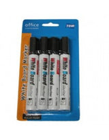 4 Pack White Board Marker Pens - Black - Front View