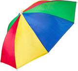 RAINBOW UMBRELLA HAT Rain Novelty Cap Costume Outdoor Camping Beach Fishing - Side View