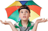 RAINBOW UMBRELLA HAT Rain Novelty Cap Costume Outdoor Camping Beach Fishing - 45-Degree Angle