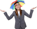 RAINBOW UMBRELLA HAT Rain Novelty Cap Costume Outdoor Camping Beach Fishing - Close-Up Angle