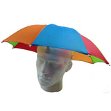 RAINBOW UMBRELLA HAT Rain Novelty Cap Costume Outdoor Camping Beach Fishing - Low Angle