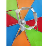 2x RAINBOW UMBRELLA HAT Rain Beach Sun Rain Cap Costume Camping Fishing Hunting - Top-Down View