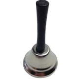 SANTA BELL Jingle Claus Wooden Handle Bells Rattles Christmas Xmas - Silver - Side View