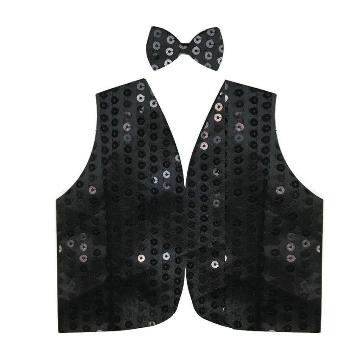 Men's Sparkling Sequin Waistcoat for Dance Parties & Disco Events - Black