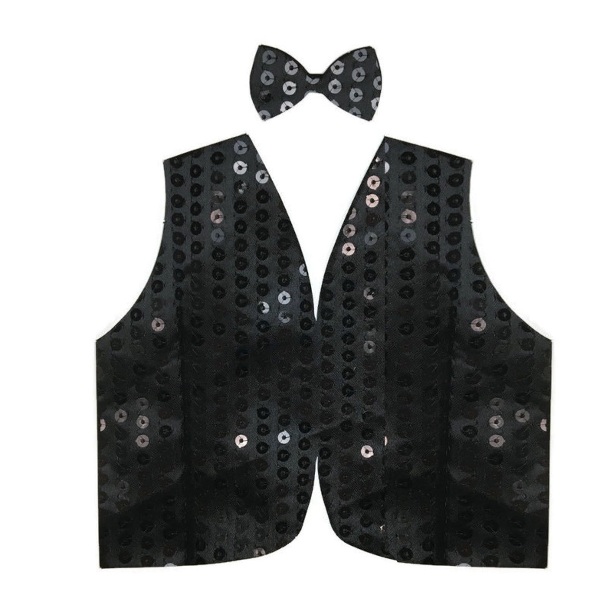 Men's Sparkling Sequin Waistcoat for Dance Parties & Disco Events - Black