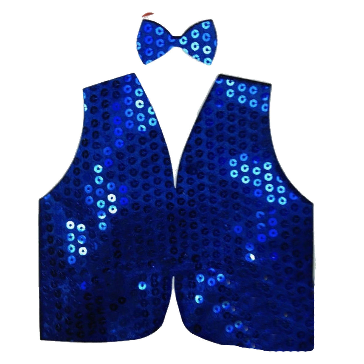 Men's Sparkling Blue Sequin Waistcoat - Dance Costume Party Coat