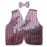 Light Pink Men's Sequin Dance Vest - Sparkle Party Coat and Disco Accessory