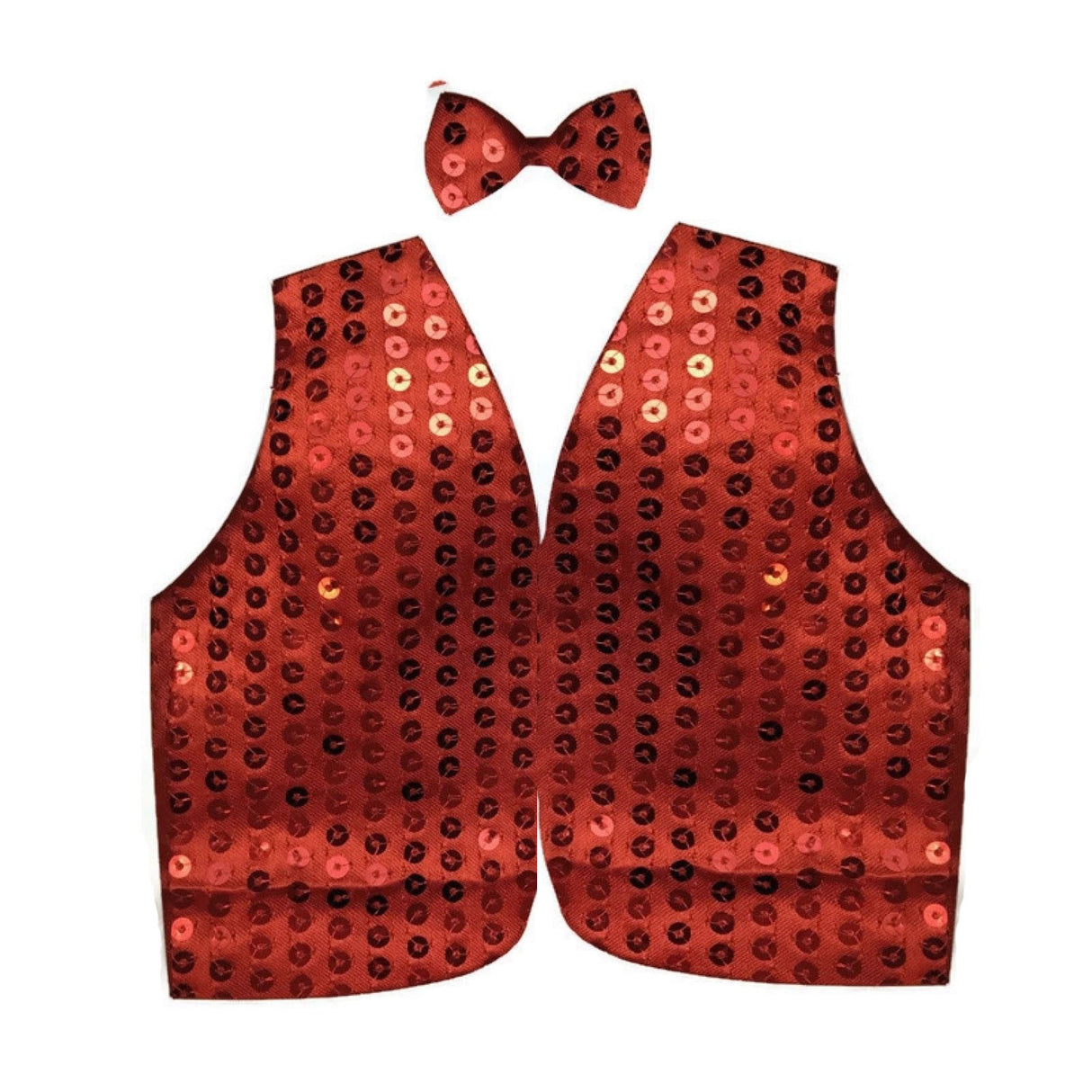 Men's Sparkling Sequin Waistcoat Costume for Disco Parties - Red