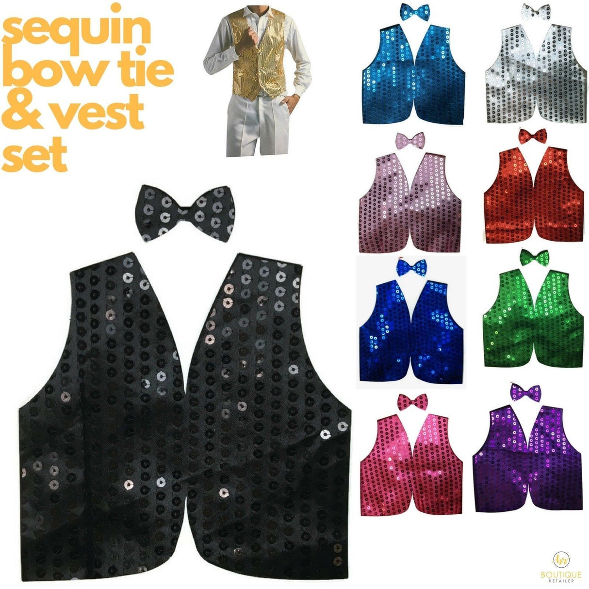 Sky Blue Men's Sequin Vest for Dance, Parties, and Disco Events - Sparkling Waistcoat Accessory