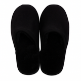 Sheepskin Wool Mens Slippers Scuffs Slip On Winter Ugg Slippers in Black - 9