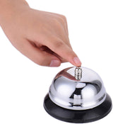 Call Service Bell Chrome Plated Reception Desk Counter Shop Restaurant - Top-Down View