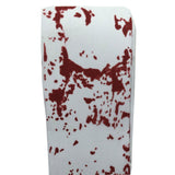 Chic Gothic Over the Knee Stay Up Socks - White/Red Costume Stockings for Events - Front View