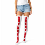 Over Knee Stay Up Stockings Hosiery Party Costume Socks - Nurse - Front View