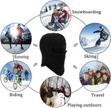 Thermal Fleece Balaclava Face Mask Beanie Hat Ski Snowboard Motorbike - Black - Close-Up Angle