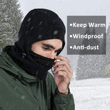 Thermal Fleece Balaclava Face Mask Beanie Hat Ski Snowboard Motorbike - Black - Low Angle