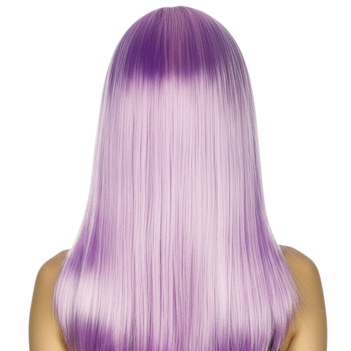 Light Purple Straight Long Wig with Fringe for 20s and 50s Party Cosplay - 70cm Women's Costume