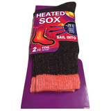 1 Pair Womens THERMAL HEATED SOCKS Warm Winter Comfort Work Sox Ski Ladies - Assorted - UK 9-11 (EU 37-42) - Top-Down View