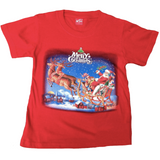 100% Cotton Kids Christmas T Shirt Xmas Top Santa Red White Party Costume - Red - XX-Large (12-14 Years Old) - Front View