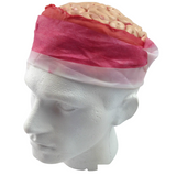 Bloody Zombie Brain Exposed Skull Cap with Bandage for Halloween Costume - Top-Down View