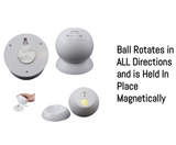 Brillar Motion Activated Swivel Ball Light - White - Side View