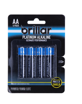 2x 4 Pack LR6 AA Platinum Alkaline Batteries Long Lasting Power Home Office - Side View