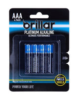8x AAA Platinum Alakaline Batteries Long Lasting Power Home - Top-Down View