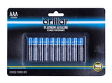 10 Pack AAA Platinum Alkaline Battery LR03 1.5V Long Lasting Power Home Office - Top-Down View