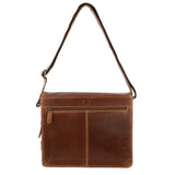 Billy The Kid Mens Genuine Leather Shoulder Bag Western in Cognac - Side View