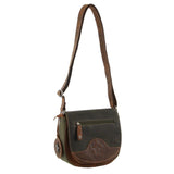Billy The Kid Ladies Olive Leather Crossbody Womens Western Bag - Front View