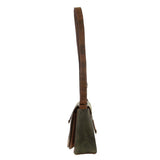 Billy The Kid Ladies Olive Leather Crossbody Womens Western Bag - Top-Down View