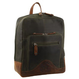 Billy The Kid Olive Leather Western Backpack Bag - Front View