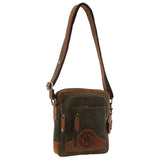 Billy The Kid Olive Leather Crossbody/Shoulder Bag - Front View