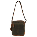 Billy The Kid Olive Leather Crossbody/Shoulder Bag - Side View