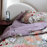 100% Cloud Cotton Duvet Quilt Cover Set w/ 2 Pillow Cases in Serena - King - Front View