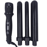 H2D X3 Professional Hair Curling Wand Ceramic Curler Roller - Black - Rear View