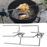 2pcs Rotisserie Spit Forks Roast Chicken Fork Kabob Skewer BBQ Spit Forks Gyro - Low Angle