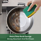 Commercial-Grade 3-Pack Scouring Sponges - 15x10x3cm for Heavy-Duty Cleaning - 45-Degree Angle