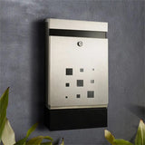 Sandleford Stainless Steel Wall-Mounted Lockable Mailbox Caddy - Front View