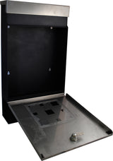 Sandleford Stainless Steel Wall-Mounted Lockable Mailbox Caddy - Rear View