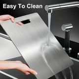 Stainless Titanium Steel Anti-Bacterial Mildew-Proof Cutting Chopping Board 23 x 34cm - Side View