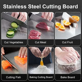 Stainless Titanium Steel Anti-Bacterial Mildew-Proof Cutting Chopping Board 23 x 34cm - Rear View