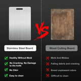 Stainless Titanium Steel Anti-Bacterial Mildew-Proof Cutting Chopping Board 23 x 34cm - Low Angle