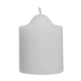 48-Pack White Unscented Premium Church Pillar Candles - Lead-Free, 24-Hour Burn, 5x10cm - Side View