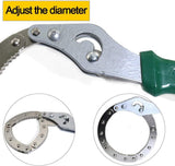 Universal Adjustable Steel Oil Filter Wrench - Non-Slip Handcuff Tool for Easy Removal - Rear View