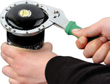 Universal Adjustable Steel Oil Filter Wrench - Non-Slip Handcuff Tool for Easy Removal - Low Angle