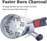 Large Chimney Starter Firewood Quick Rapid Charcoal Lighter Stove For Barbecue - Side View