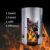 Large Chimney Starter Firewood Quick Rapid Charcoal Lighter Stove For Barbecue - 45-Degree Angle
