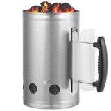 Large Chimney Starter Firewood Quick Rapid Charcoal Lighter Stove For Barbecue - Rear View