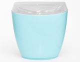 4x Oval Swing Top Waste Rubbish Bin Acrylic Lightweight Compact Bathroom Office in Blue
