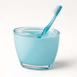 Oval Toothbrush Holder Blue Acrylic Lightweight Compact Bathroom Organiser